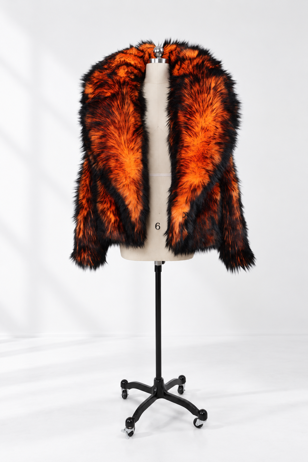 "BURN, BABY, BURN" OVERSIZED FAUX FUR COAT
