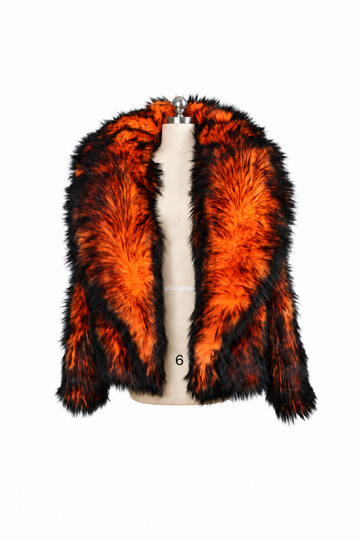 "BURN, BABY, BURN" OVERSIZED FAUX FUR COAT