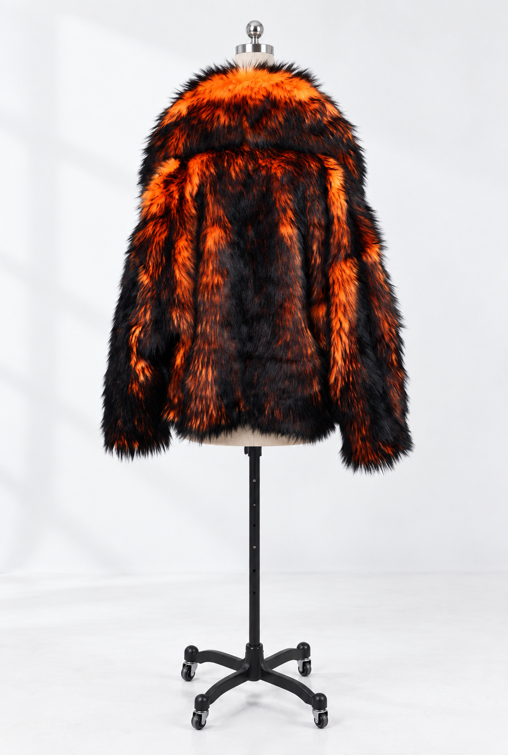 "BURN, BABY, BURN" OVERSIZED FAUX FUR COAT